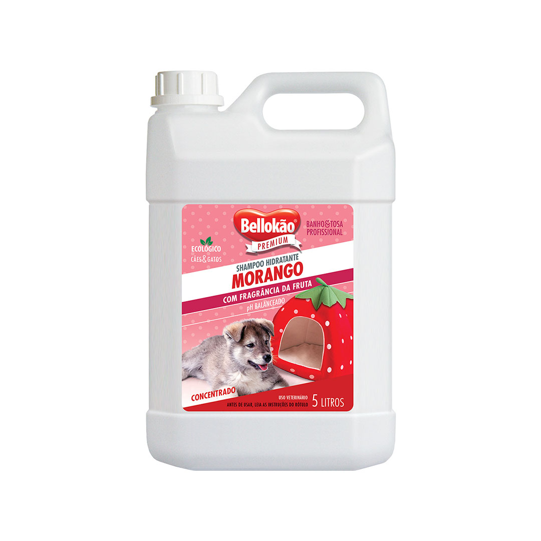 Shampoo Bellokão Morango para Cães e Gatos 5L